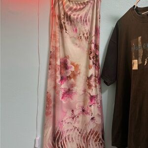 Tiger Mist Pink Floral Maxi Skirt